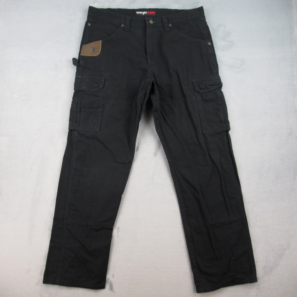 Wrangler Riggs Workwear Mens Black Ripstop Ranger Cargo Pants 36x32 3W060BL